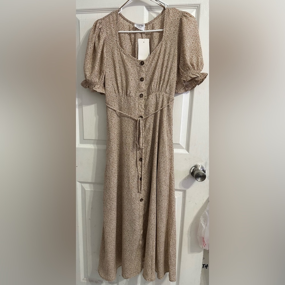 Cream dress with white specks